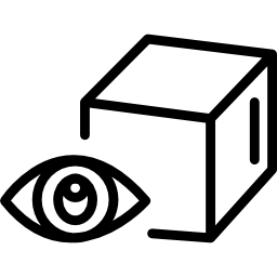 oog en een kubus icoon
