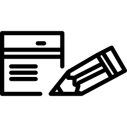 Small notepad and pencil outlines icon