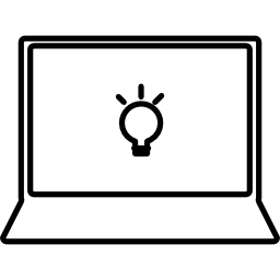 Open laptop with light bulb icon