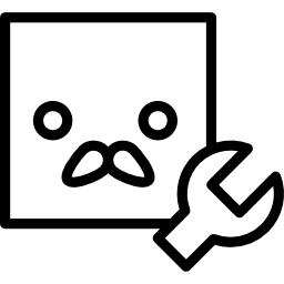 Wrench and square box icon