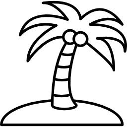 coqueiro em uma ilha Ícone