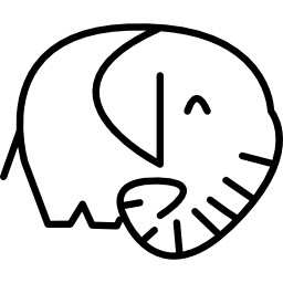 vista laterale del mammifero dell'elefante icona