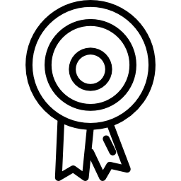 medaglia con dettaglio code di nastro icona