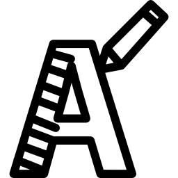 Letter A and pen icon