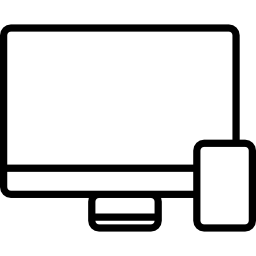 computador desktop imac com mouse Ícone