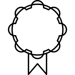 badge de reconnaissance avec une queue de ruban Icône