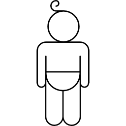 Baby wearing diaper outline icon