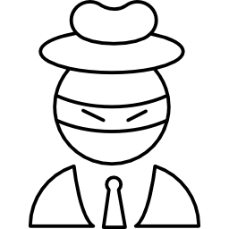 Scarecrow head wearing business attire icon