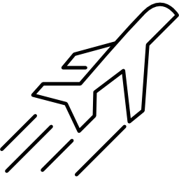 widok z boku samolotu w locie ikona