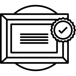 certificaat met lijst icoon