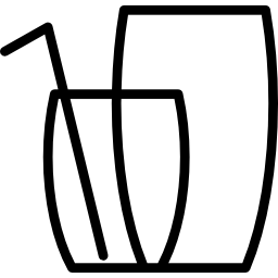 waterkruik met glas en rietje icoon