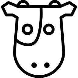 koe frontaal hoofd icoon