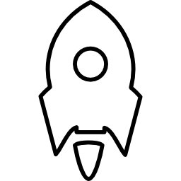 mały wariant statku rakietowego z białym konturem koła ikona