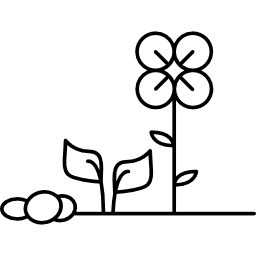 bloemen en planten op aarde icoon