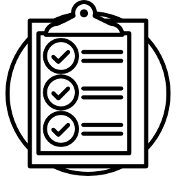 Clipboard with check list icon