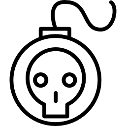 bomba z zarysem czaszki ikona