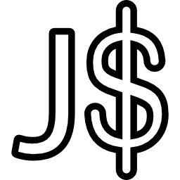 Jamaica dollar currency symbol icon