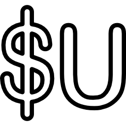 símbolo de moneda peso uruguayo icono