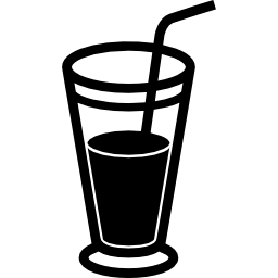 Drink glass with soda and straw icon