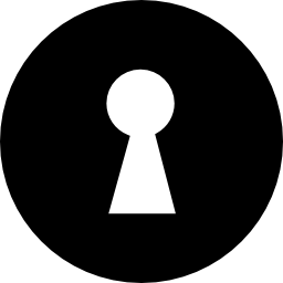 Round black keyhole variant icon