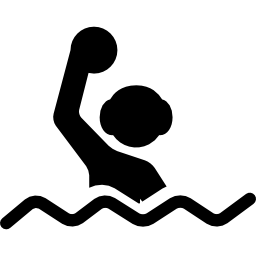 Waterpolo athlete silhouette in the water icon