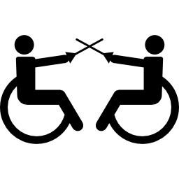 Paralympic swordplay silhouettes icon