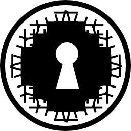 dziurka od klucza z postrzępionymi krawędziami ikona