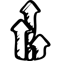 variante de setas esboçadas apontando para cima Ícone
