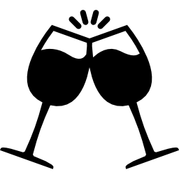 Brindis with wine glasses icon