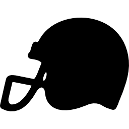 american football helm zijaanzicht zwart silhouet icoon
