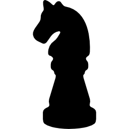 zwart paard schaakstuk vorm icoon