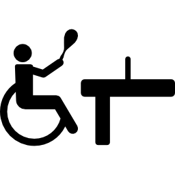 Paralympic table tennis silhouette icon
