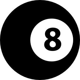 Black eight billiard ball icon