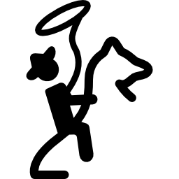 charreria silhouet van een cowboy met veter op een paard icoon