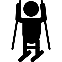 silhouette de ski alpin paralympique Icône