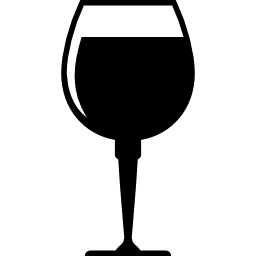 copa de vino llena de bebida icono