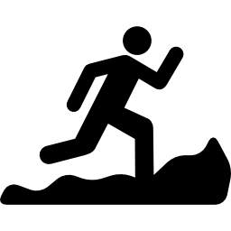 silueta de carrera de montaña icono
