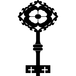 diseño de llave antigua como una flor en un rombo icono