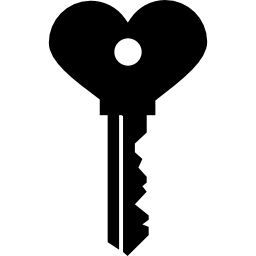 llave en forma de corazón icono