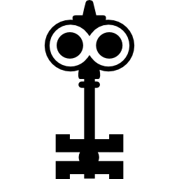 schlüsseldesign wie eine zeichentrickfigur mit großen augen icon