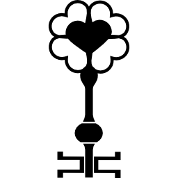 diseño clave de corazones icono