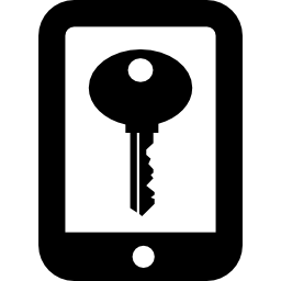 Ключ на экране мобильного телефона иконка