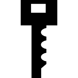 llave de forma simple con rectángulo en la parte superior icono