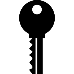 Key simple shape with circular top icon