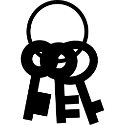gruppo di chiavi appeso a un cerchio icona