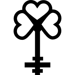 Ключ с тремя сердечками иконка