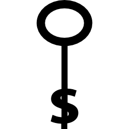 chave com sinal de dólares Ícone