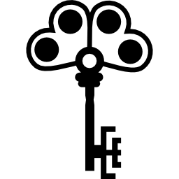 schlüssel mit zwei herzen mit punkten icon