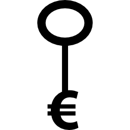 forme de clé euro Icône