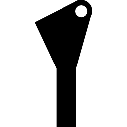 llave negra silueta moderna de forma triangular icono